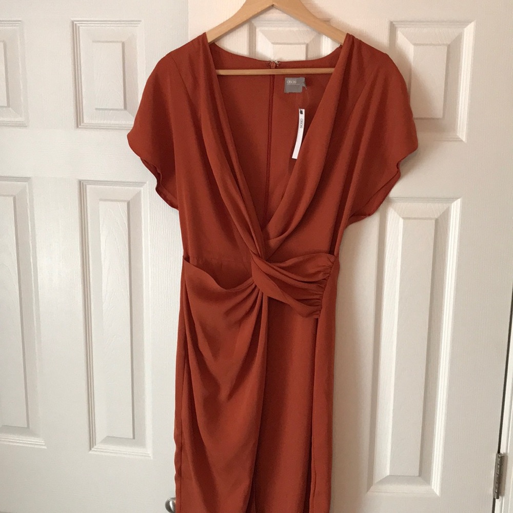 Asos Wrap Dress in Burnt Sienna